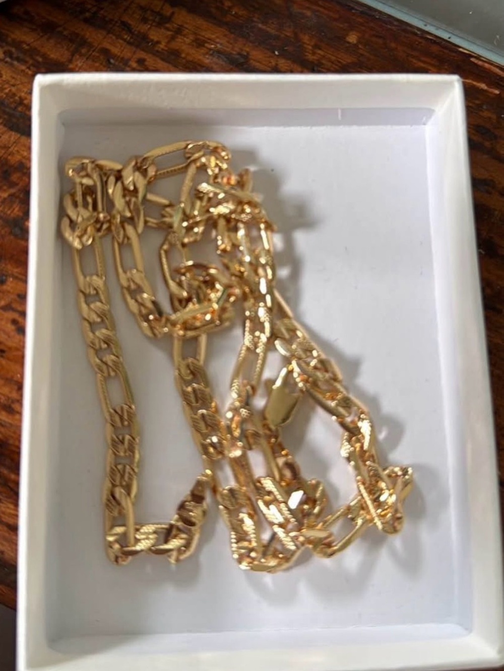 18k Gold Plated Figaro Link 18in Chain Necklace - Women's Fashion Jewelry